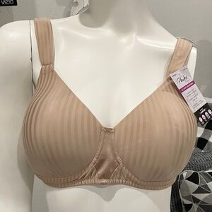 Playtex Beige Striped Full Coverage Underwire Bra